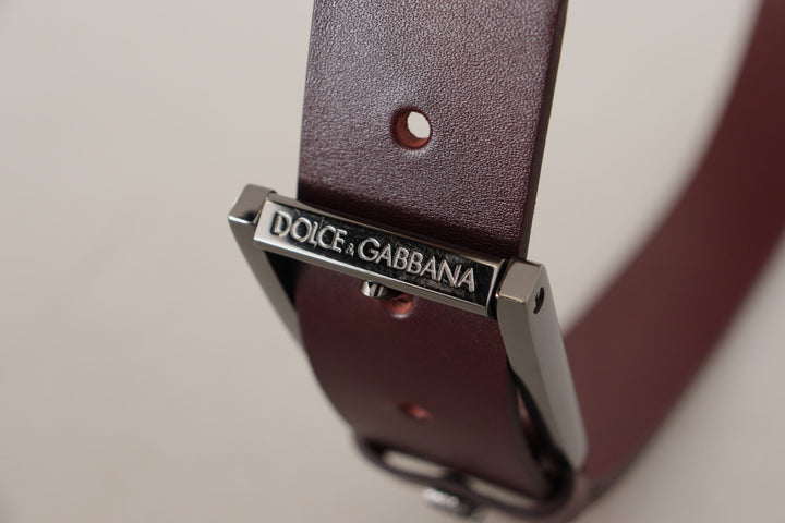 Ceinture élégante en cuir marron Dolce &amp; Gabbana