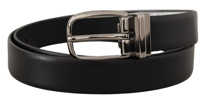 Ceinture élégante en cuir Dolce &amp;amp; Gabbana avec boucle en métal