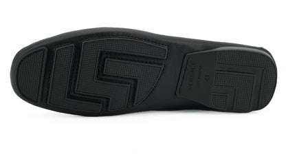 Mocassins Versace élégants en cuir de veau noir pour homme