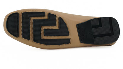 Mocassins Versace en cuir doré Medusa Exquisite