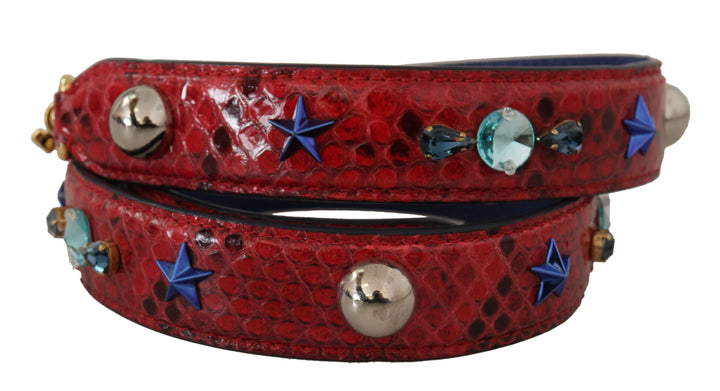 Bandoulière en cuir python rouge Dolce &amp;amp; Gabbana Chic