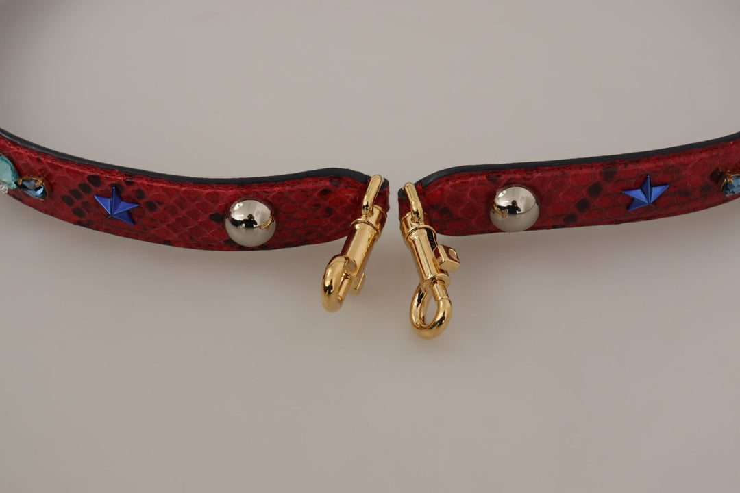 Bandoulière en cuir python rouge Dolce &amp;amp; Gabbana Chic