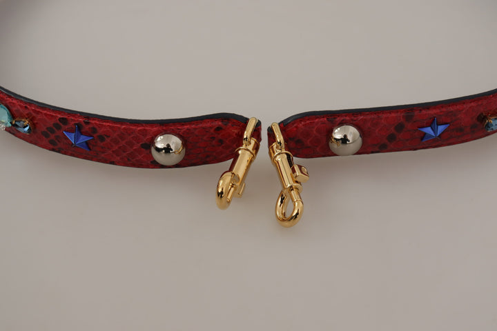 Bandoulière en cuir python rouge Dolce &amp;amp; Gabbana Chic