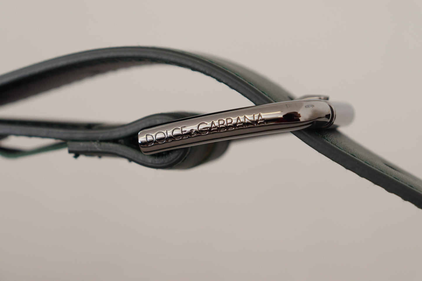 Cinturón de piel verde oscuro Dolce Gabbana Glamour