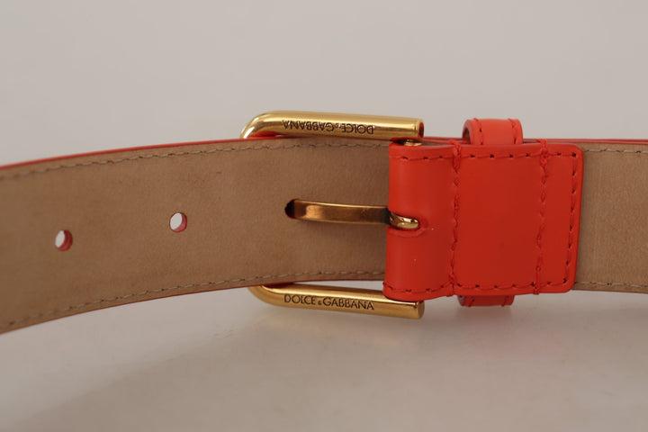 Dolce &amp; Gabbana Orange Leather Devotion Heart Micro Bag Headphones Belt