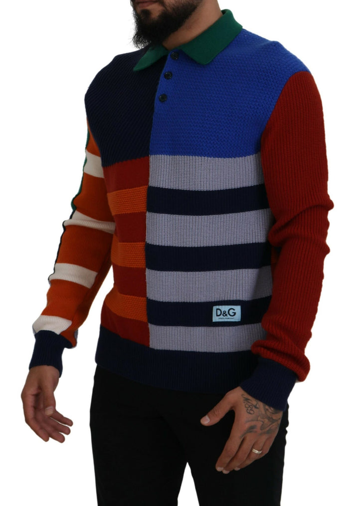 Dolce &amp; Gabbana Multicolor Stripes Wool Pullover Sweater