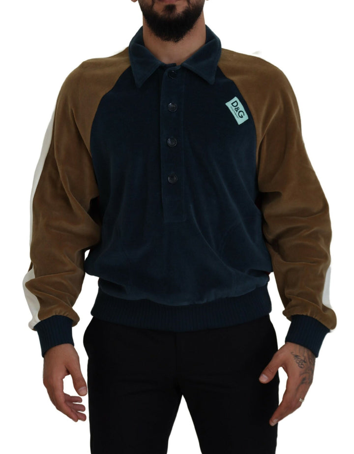 Dolce &amp; Gabbana Multicolor Cotton Collared Pullover Sweater