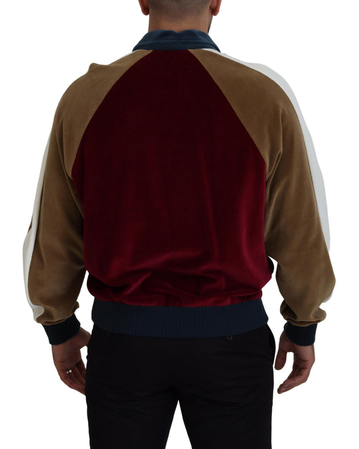 Dolce &amp; Gabbana Multicolor Cotton Collared Pullover Sweater