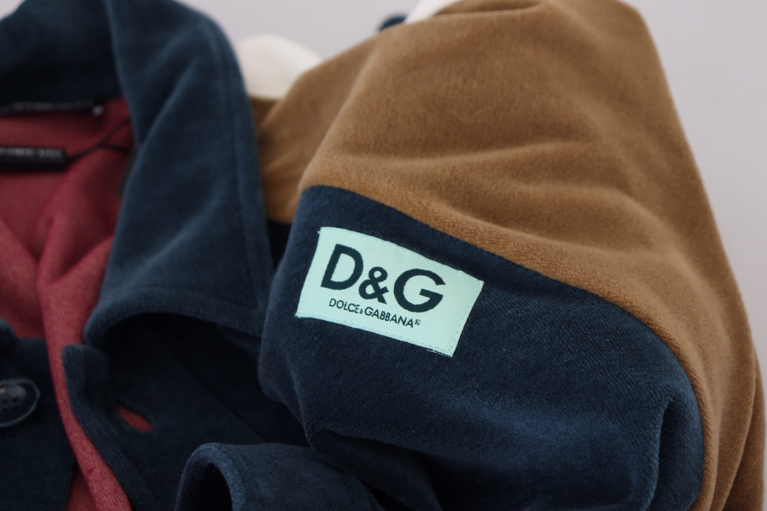 Dolce &amp; Gabbana Multicolor Cotton Collared Pullover Sweater