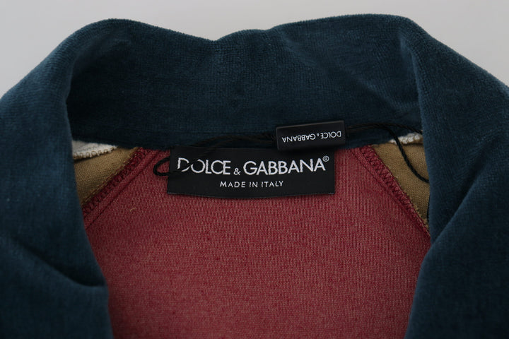 Dolce &amp; Gabbana Multicolor Cotton Collared Pullover Sweater