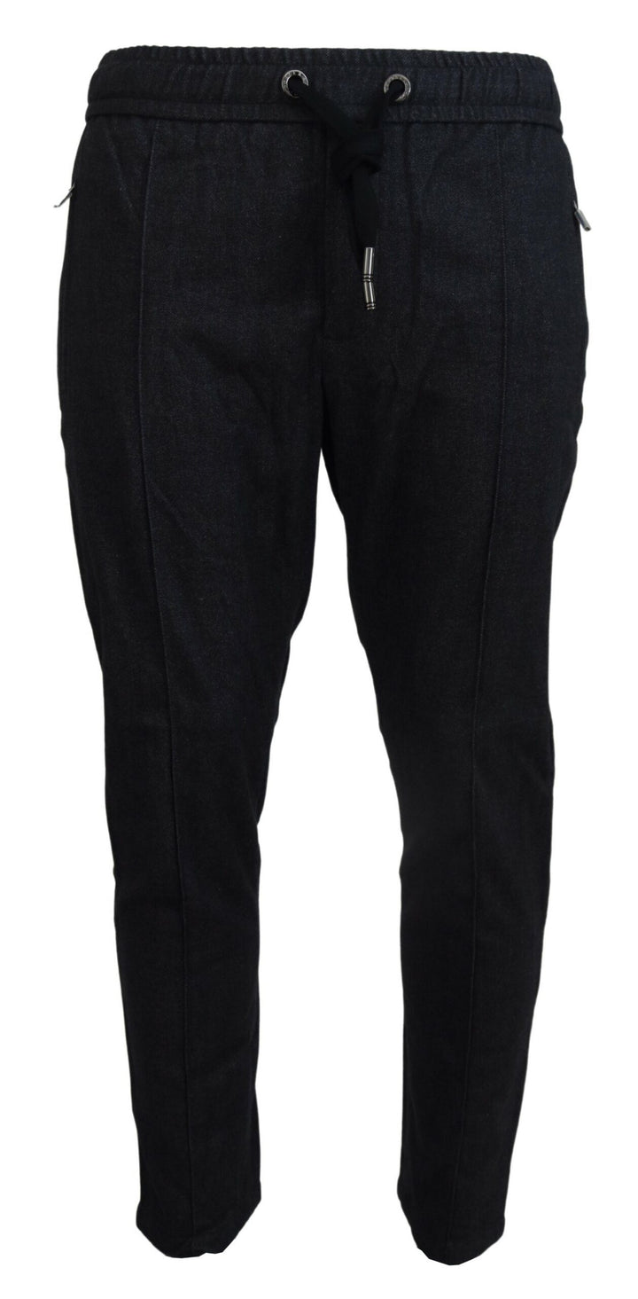 Dolce &amp; Gabbana Grey Cotton Tapered Cotton Pants