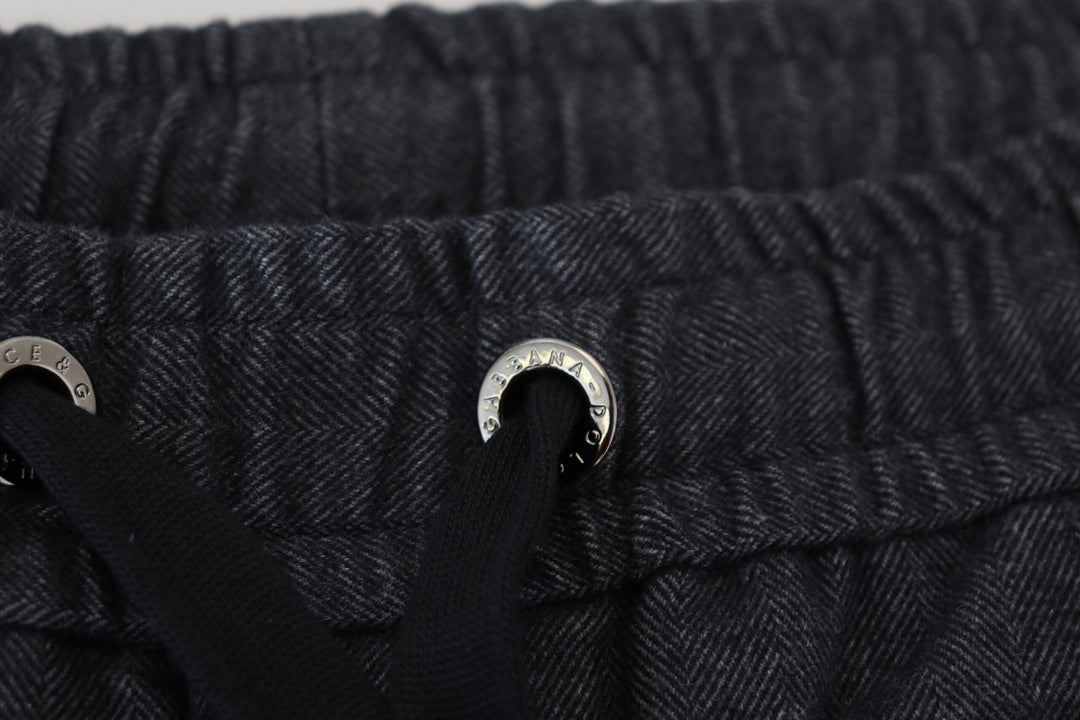 Dolce &amp; Gabbana Grey Cotton Tapered Cotton Pants