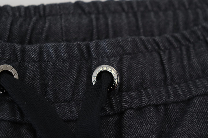 Dolce &amp; Gabbana Grey Cotton Tapered Cotton Pants