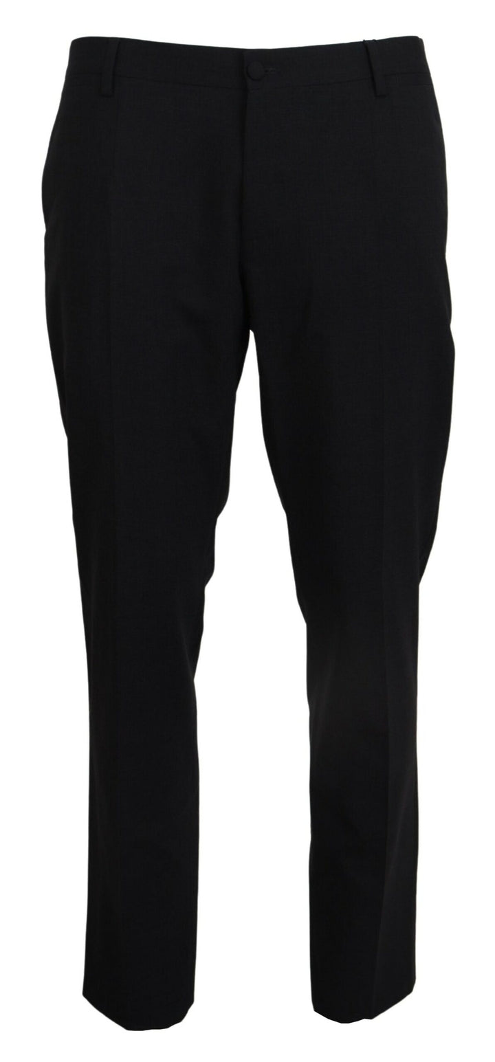 Dolce &amp; Gabbana Gray Wool Stretch Dress Formal Slim Fit Pant