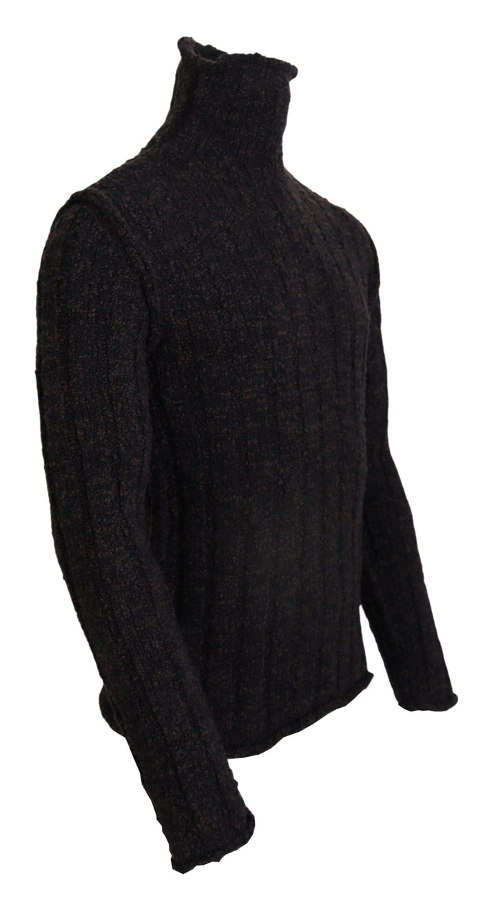 Dolce &amp; Gabbana Brown Wool Knit Turtleneck Pullover Sweater
