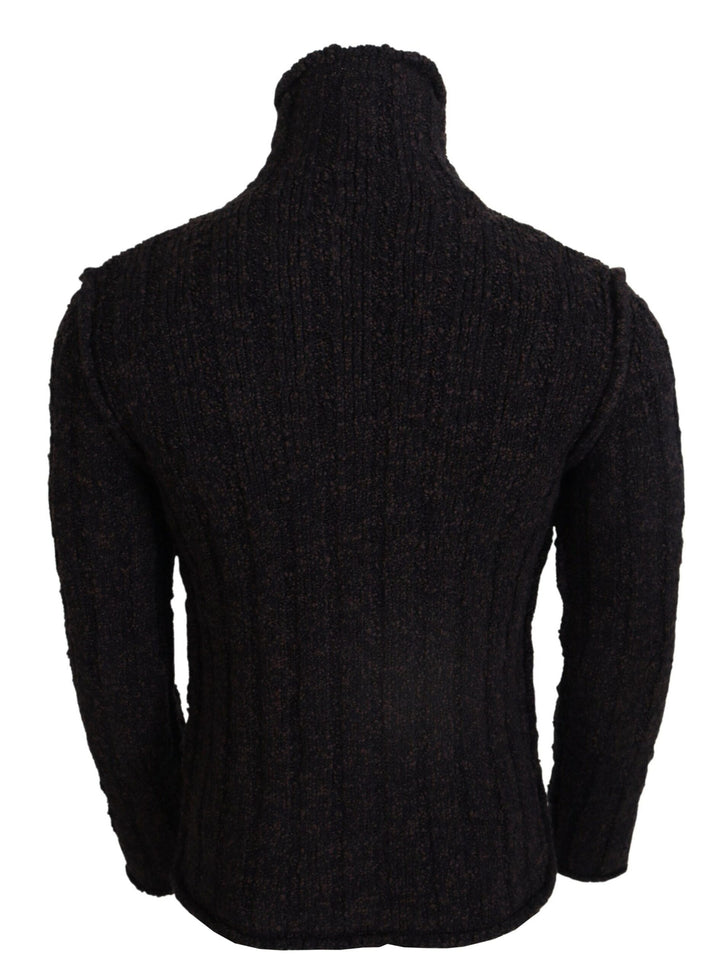 Dolce &amp; Gabbana Brown Wool Knit Turtleneck Pullover Sweater