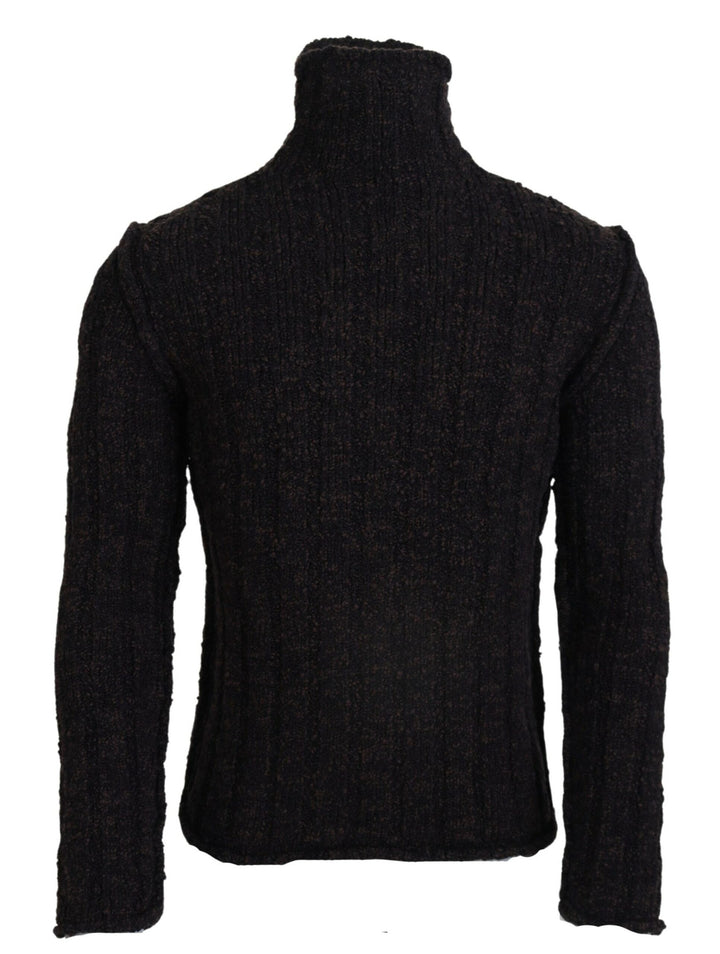 Dolce &amp; Gabbana Brown Wool Knit Turtleneck Pullover Sweater