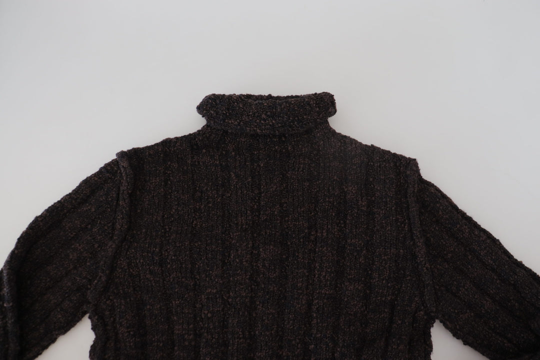 Dolce &amp; Gabbana Brown Wool Knit Turtleneck Pullover Sweater
