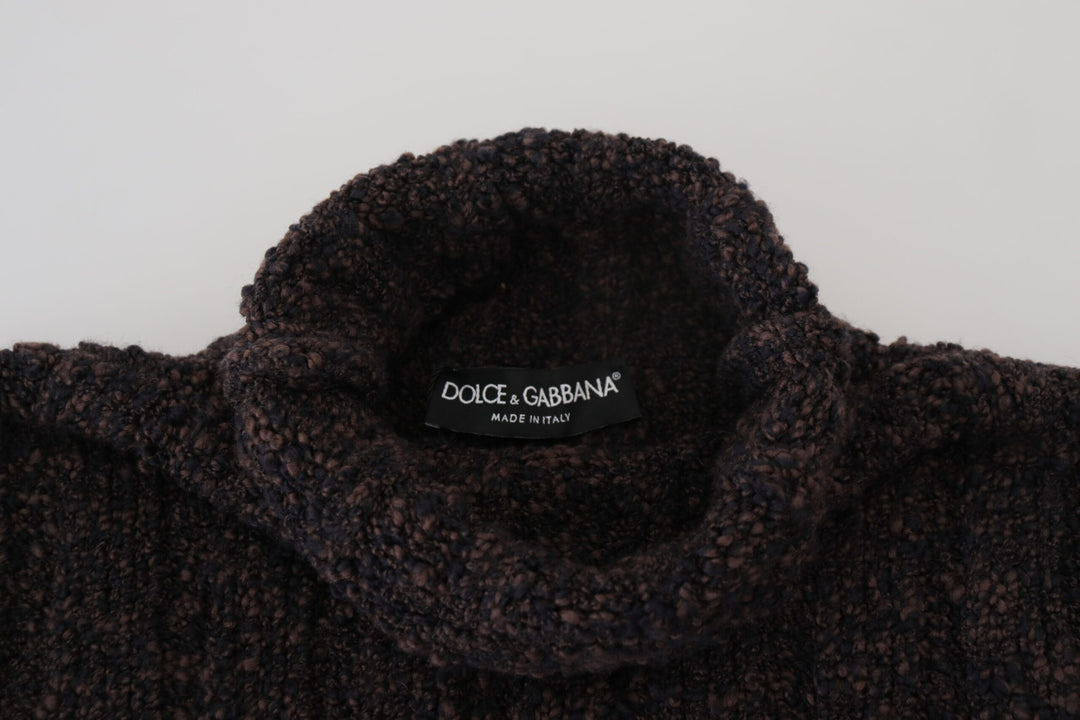 Dolce &amp; Gabbana Brown Wool Knit Turtleneck Pullover Sweater