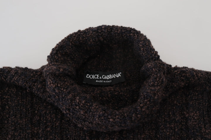 Dolce &amp; Gabbana Brown Wool Knit Turtleneck Pullover Sweater