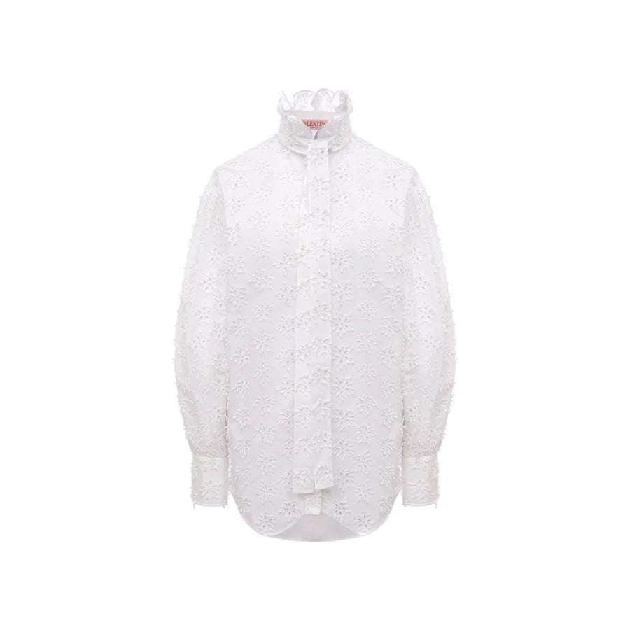 Valentino White Cotton Blouse