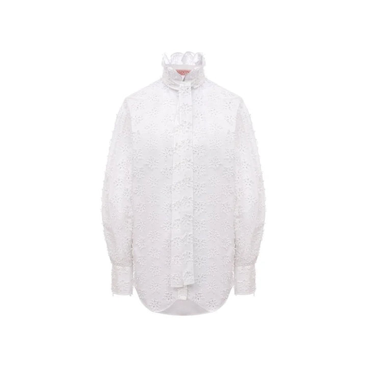 Valentino White Cotton Blouse