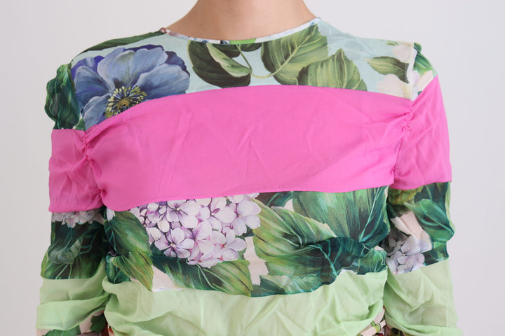 Dolce &amp; Gabbana Multicolor Silk Floral Bodycon Sheath Dress