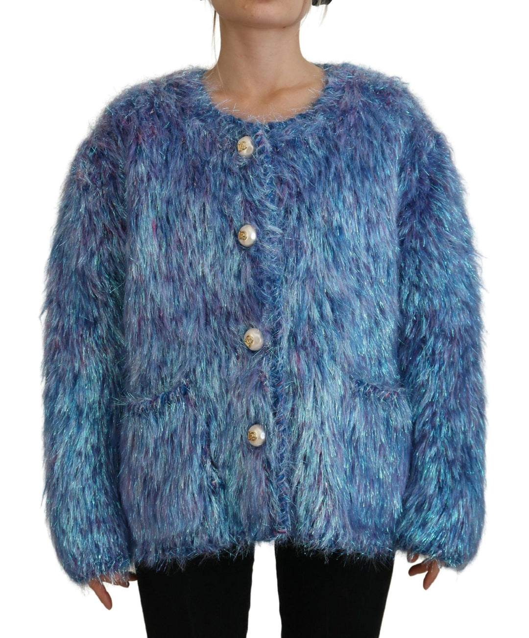 Dolce &amp; Gabbana Multicolor Polyester Fringes Coat Jacket