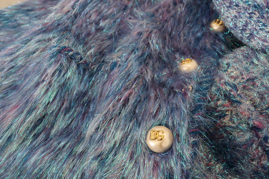 Dolce &amp; Gabbana Multicolor Polyester Fringes Coat Jacket