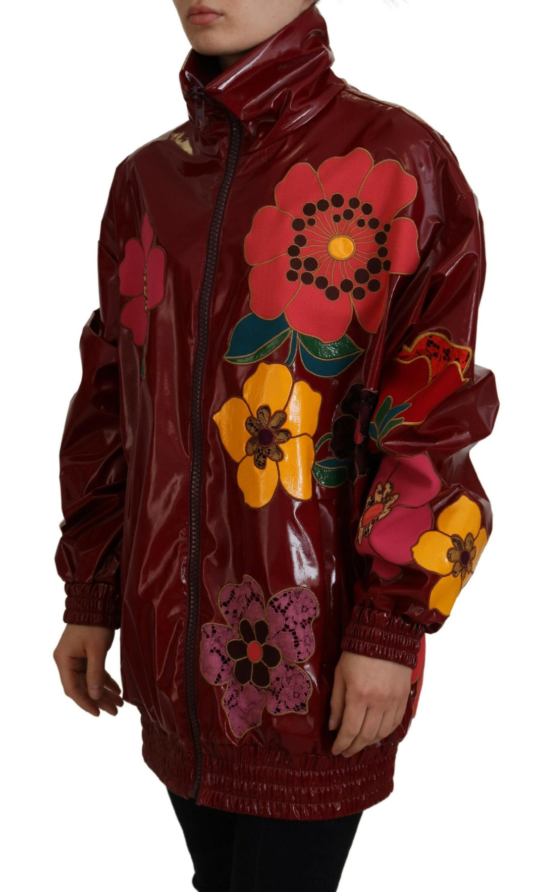Veste de luxe à fleurs bordeaux Dolce &amp;amp; Gabbana