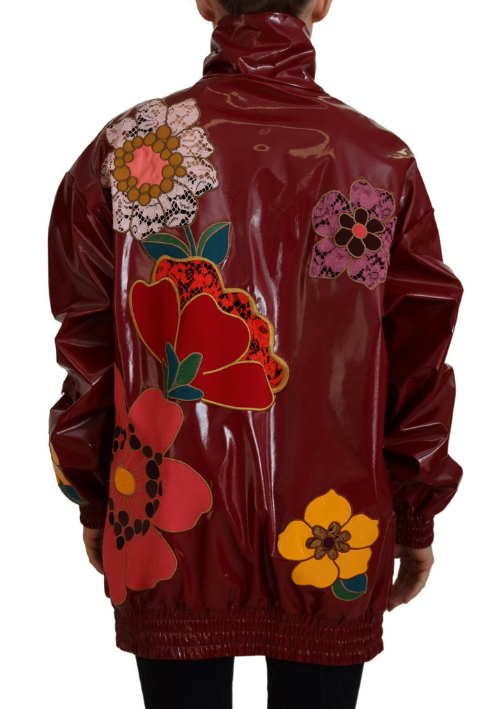 Veste de luxe à fleurs bordeaux Dolce &amp;amp; Gabbana