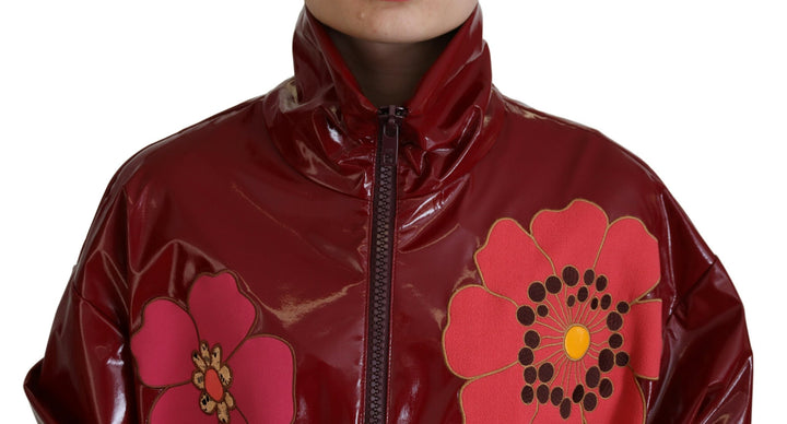 Veste de luxe à fleurs bordeaux Dolce &amp;amp; Gabbana