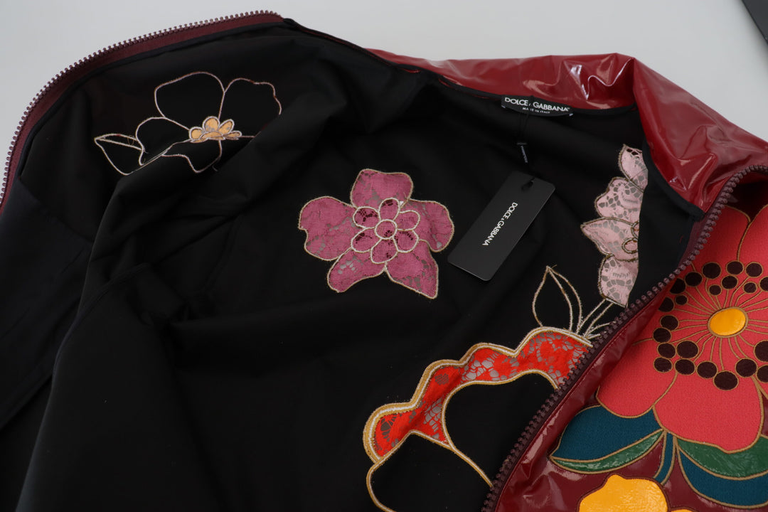 Veste de luxe à fleurs bordeaux Dolce &amp;amp; Gabbana