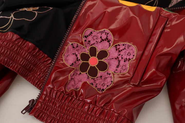 Veste de luxe à fleurs bordeaux Dolce &amp;amp; Gabbana