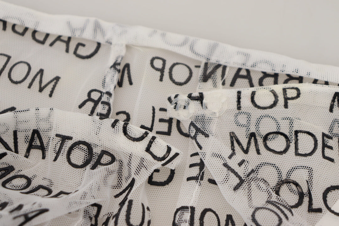 Dolce &amp; Gabbana White Logo See Through A-line Mini Skirt