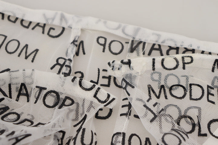 Dolce &amp; Gabbana White Logo See Through A-line Mini Skirt