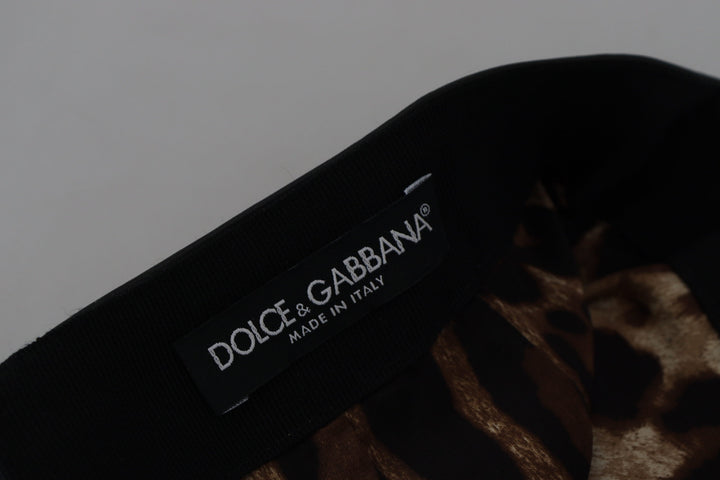 Dolce &amp; Gabbana Black Lambskin Leather A-line Mini Skirt