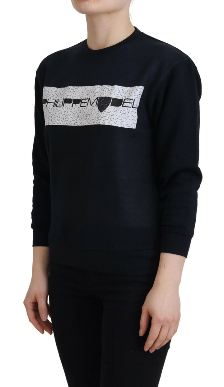 Pull chic en coton imprimé noir Philippe Model