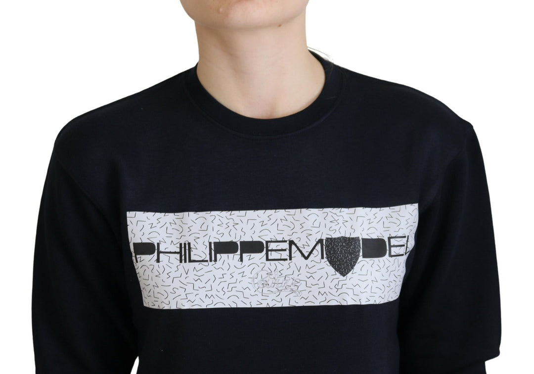 Pull chic en coton imprimé noir Philippe Model