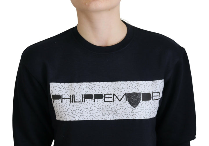 Pull chic en coton imprimé noir Philippe Model