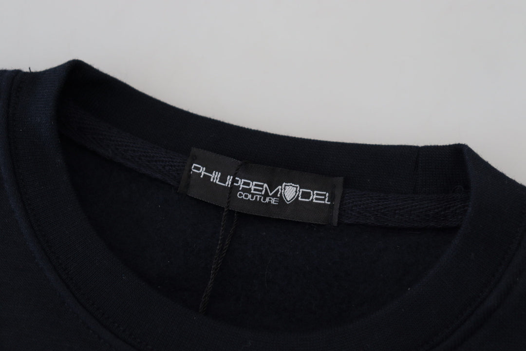 Pull chic en coton imprimé noir Philippe Model