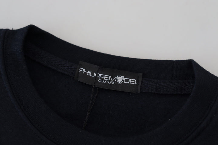 Pull chic en coton imprimé noir Philippe Model