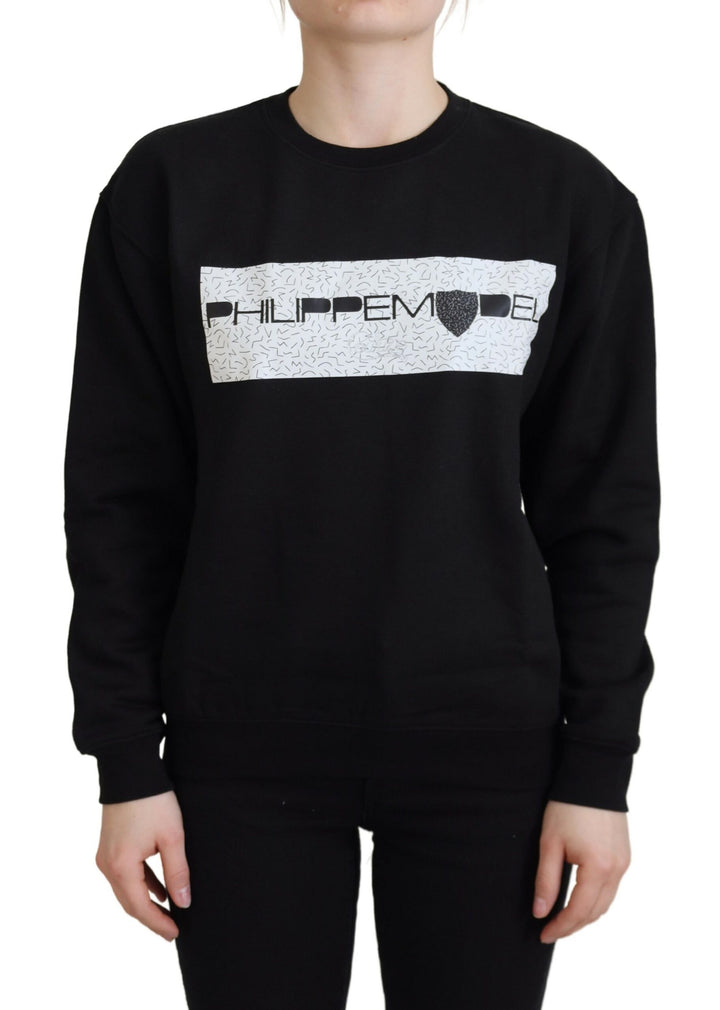 Pull chic en coton imprimé noir Philippe Model
