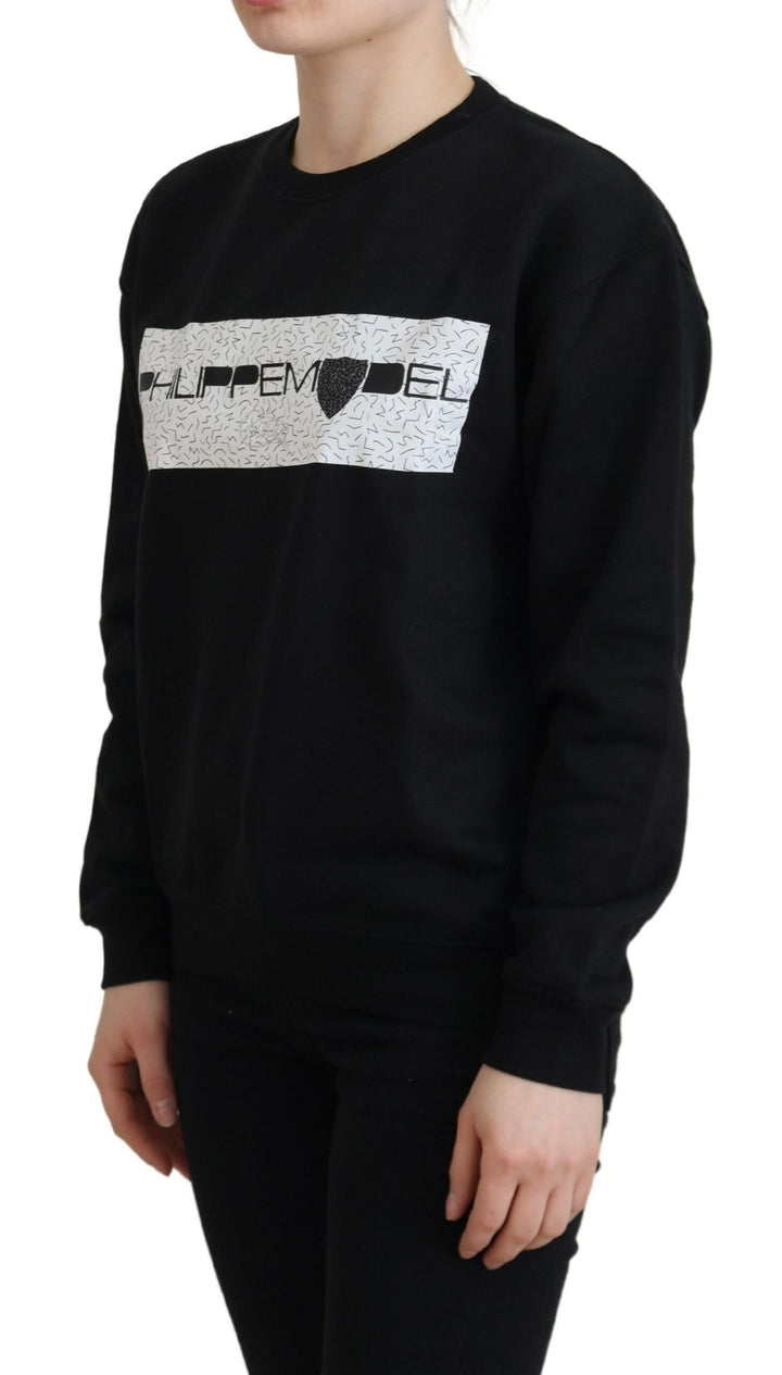 Pull chic en coton imprimé noir Philippe Model