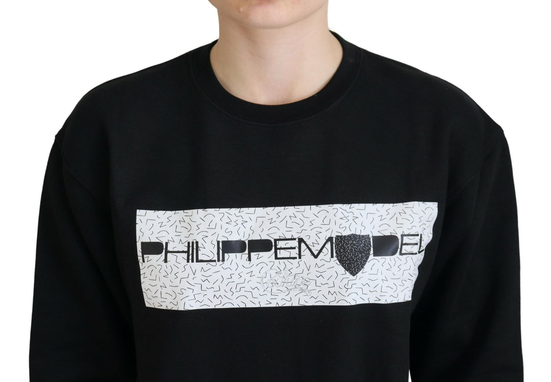 Pull chic en coton imprimé noir Philippe Model