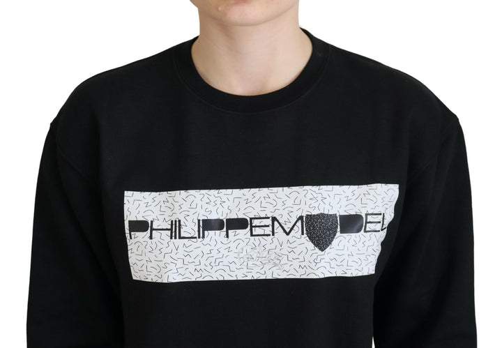 Pull chic en coton imprimé noir Philippe Model