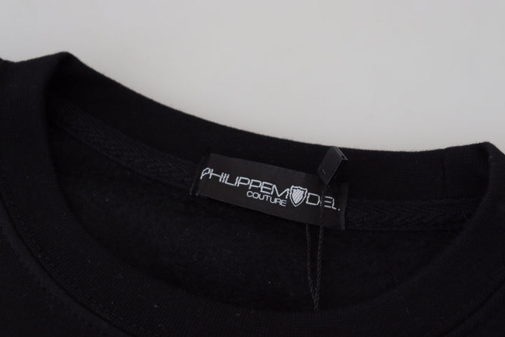 Pull chic en coton imprimé noir Philippe Model