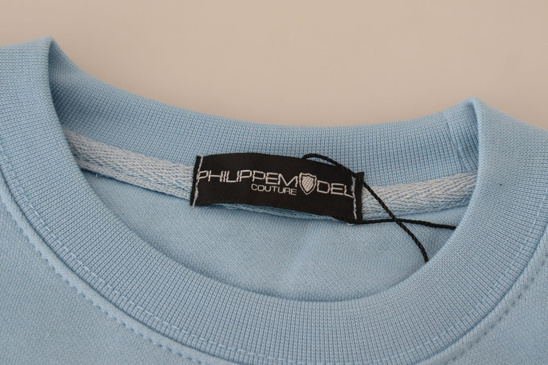 Pull élégant en coton bleu clair Philippe Model