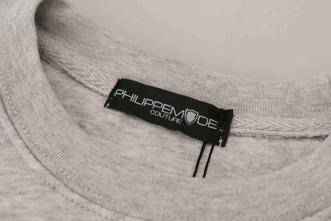Pull élégant en coton imprimé gris Philippe Model