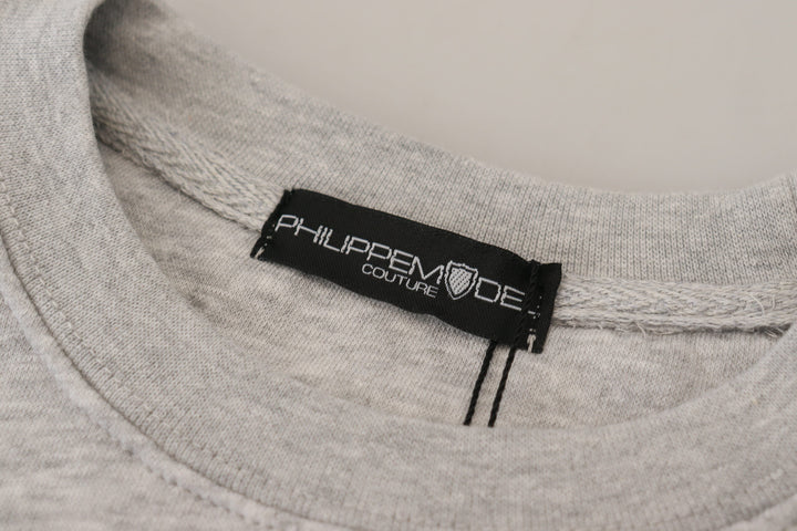 Pull élégant en coton imprimé gris Philippe Model